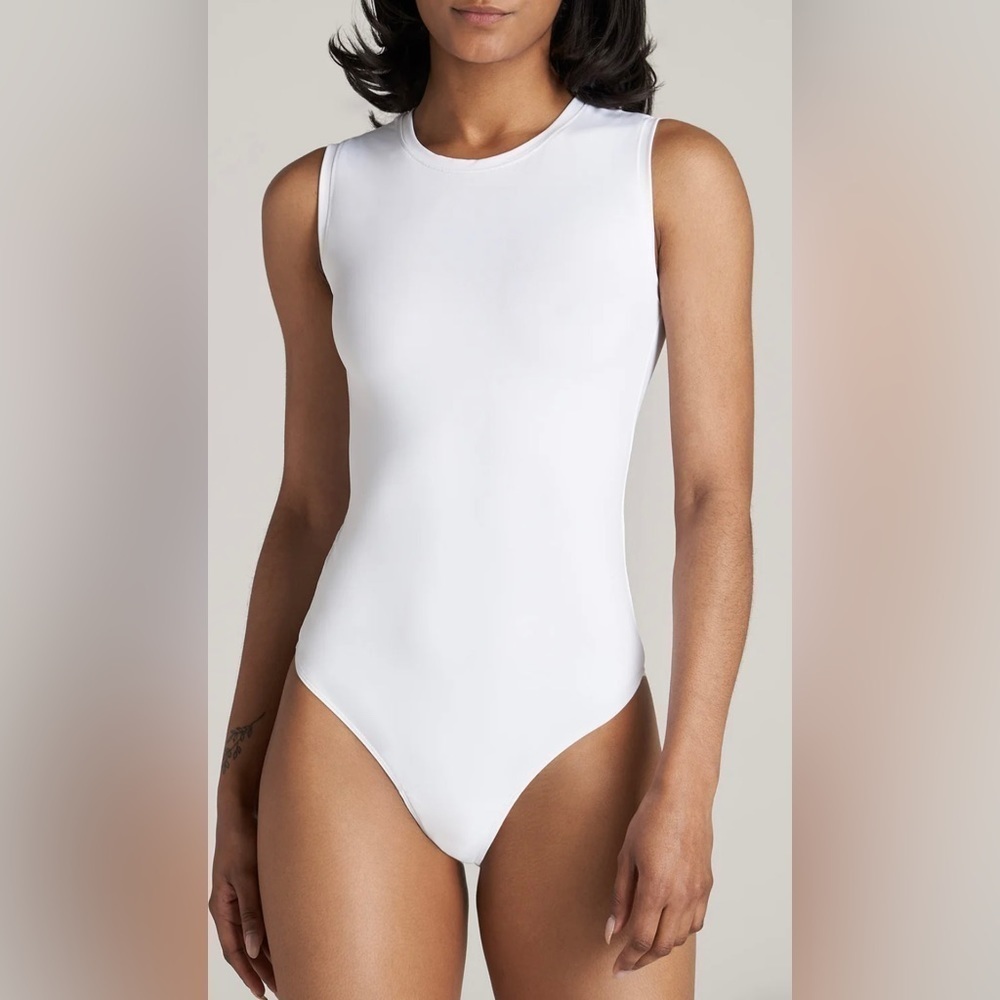 American Tall, Crewneck Bodysuit for Tall Women - Bright White. Size: 2XL. NWT.